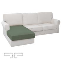 Funda para Sofá Seccional con Chaise en Forma de L Color Verde Grisáceo Funda para Sofá Seccional con Chaise en Forma de L Color Verde Grisáceo