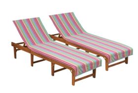 Funda para Tumbona de Piscina COTTON CRAFT Dobby Terry 2 Piezas Rosa