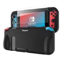Funda protectora de silicona para Nintendo Switch Teyomi con cristal templado Funda protectora de silicona para Nintendo Switch Teyomi con cristal templado