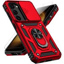 Funda Samsung Galaxy S23 M MAIKEZI Roja con Cubierta Deslizante y Anillo