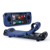 Funda Syntech para Steam Deck con cubierta de silicona antideslizante color azul marino