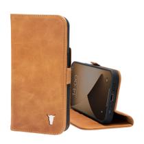 Funda TORRO de cuero premium para iPhone 13 en color tan