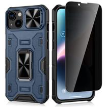 Funda VEGO para iPhone 14/13 con Protector de Pantalla Antispy Azul