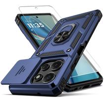 Funda YZOK para Moto G Power 5G 2025 Azul, Antichoque con Soporte Giratorio