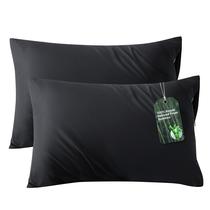 Fundas de Almohada con Cremallera Bedsure para Cama Queen, Set de 2, Negro Fundas de Almohada con Cremallera Bedsure para Cama Queen, Set de 2, Negro