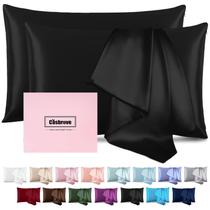 Fundas de Almohada de Seda Casbrove Morera Pack de 2 Tamaño King Negro