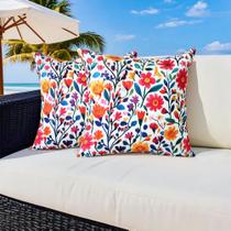 Fundas de Almohada QoBexim con Estampado Floral 45x45 cm Impermeables Juego de 2
