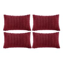 Fundas de cojín decorativas Fancy Homi color burdeos 35x60 cm 4 unidades Fundas de cojín decorativas Fancy Homi color burdeos 35x60 cm 4 unidades