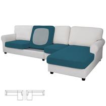 Fundas de Cojín Elastizables para Sofá Seccional - 4 Piezas