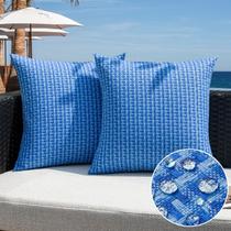 Fundas de Cojín Resistentes al Agua para Exterior Kevin Textile Azul