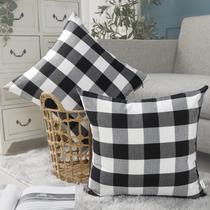 Fundas decorativas para cojines CARRIE HOME 46x46 cm, diseño de cuadros negros Fundas decorativas para cojines CARRIE HOME 46x46 cm, diseño de cuadros negros