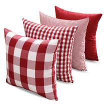 Fundas Decorativas para Cojines CARRIE HOME Cuadros Rojos 50x50 cm Fundas Decorativas para Cojines CARRIE HOME Cuadros Rojos 50x50 cm