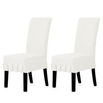 Fundas elásticas para sillas de comedor 2 unidades crema
