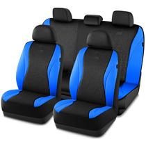 Fundas para Asientos de Coche Skechers, Fundas de Cuero con Tecnología GOGA Mat, Fundas Impermeables Juego Completo, Compatibles con Airbags, Ajuste Universal Cómodo para la Mayoría de Coches, Vans, Camionetas, SUV, Azul