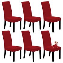 Fundas para Sillas de Comedor Fácil de Usar, Juego de 6, Color Rojo Navideño Fundas para Sillas de Comedor Fácil de Usar, Juego de 6, Color Rojo Navideño