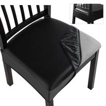 Fundas para Sillas de Comedor SearchI PU Impermeables Juego de 4 en Negro