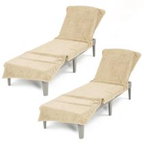 Fundas para Sillones Chaise Lounge de Lino Suave Americano, Paquete de 2, Beige, 218x81 cm Fundas para Sillones Chaise Lounge de Lino Suave Americano, Paquete de 2, Beige, 218x81 cm