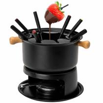 Fundizeira Aparelho de Fondue Panela de Fondue 12 peças kit completo com 6 Garfinhos