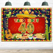 Fundo de banner de aniversário HAMIGAR Happy 40th Taco Bout 40
