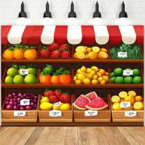 Fundo De Estilo Rural Fresco De Verão Com Frutas E Vegetais Para Decoração De Supermercado E Cenário