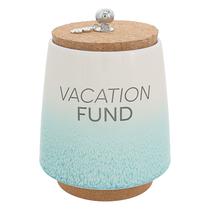 Fundo de férias Piggy Bank Pavilion Ceramic Teal 16,5 cm com cortiça