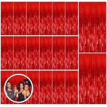 Fundo de festa BOMSI Red Streamers, pacote com 20, decoração de Natal Fundo de festa BOMSI Red Streamers, pacote com 20, decoração de Natal