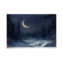 Fundo De Festa Com Cenário De Floresta Estrelada De Inverno, Luz Da Lua, Neve, Árvores De Abeto E Fundo De Festa Com Cenário De Floresta Estrelada De Inverno, Luz Da Lua, Neve, Árvores De Abeto E