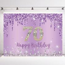 Fundo de fotografia INRUI Purple Happy 70th Birthday 7x5 pés Fundo de fotografia INRUI Purple Happy 70th Birthday 7x5 pés