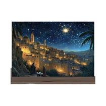 Fundo De Tecido Com Silhueta Do Céu Noturno De Natal Em Belém Para Festas Festivas