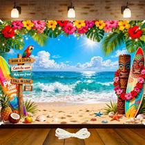 Fundo Decorativo Jaailee Havaiano 210x150 cm Festa Tropical Fundo Decorativo Jaailee Havaiano 210x150 cm Festa Tropical