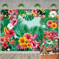 Fundo Decorativo JSHENGZHYI Folhas de Palmeira Tropical 210x150 cm