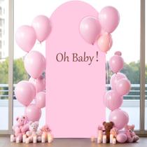 Fundo em Arco Rosa Bebê NSSONBEN 2,2m - Para Suporte de 2,1/2,2m