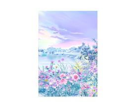 Fundo Fotográfico 1,50 X 2,20 - Jardim Tons Pastéis Lilás e Rosa 008