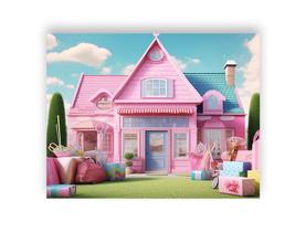 Fundo Fotográfico 1,55 X 1,20 - Casa de Princesa Rosa 016