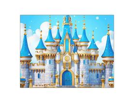 Fundo Fotográfico 1,55 X 1,20 - Castelo Príncipe Azul e Dourado 013