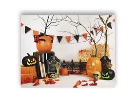 Fundo Fotográfico 1,55 X 1,20 - Cenário Halloween Fundo Branco 016