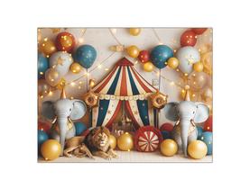 Fundo Fotográfico 1,55 X 1,20 - Circo Azul, Vermelho e Dourado 027