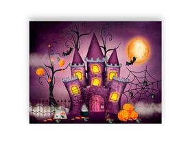 Fundo Fotográfico 1,55 X 1,20 - Halloween Castelo Roxo 048