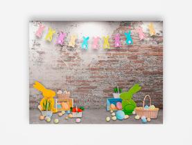 Fundo Fotográfico 1,55 X 1,20 - Páscoa Cenário Efeito Tijolos 053 Fundo Fotográfico 1,55 X 1,20 - Páscoa Cenário Efeito Tijolos 053