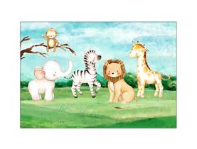 Fundo Fotográfico 2,20 x 1,50 - Animais Safari Cute 002 Fundo Fotográfico 2,20 x 1,50 - Animais Safari Cute 002