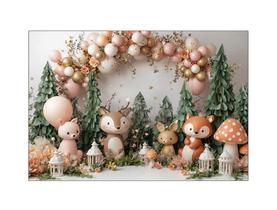 Fundo Fotográfico 2,20 x 1,50 - Bosque Cute Realista 012