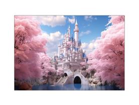 Fundo Fotográfico 2,20 x 1,50 - Castelo Floresta Rosa 019