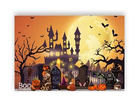 Fundo Fotográfico 2,20 x 1,50 - Cenário Halloween Alaranjado 055