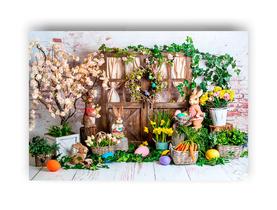 Fundo Fotográfico 2,20 x 1,50 - Cenário Páscoa Coelhos Cute 058 Fundo Fotográfico 2,20 x 1,50 - Cenário Páscoa Coelhos Cute 058