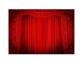 Fundo Fotográfico 2,20 x 1,50 - Circo Palco Cortina Vermelha 004