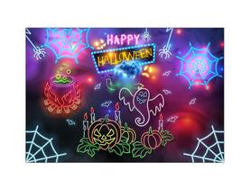 Fundo Fotográfico 2,20 x 1,50 - Halloween Efeito Neon 080