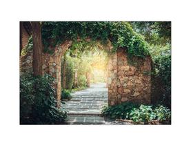 Fundo Fotográfico 2,20 x 1,50 - Jardim Arco Folhagens 006