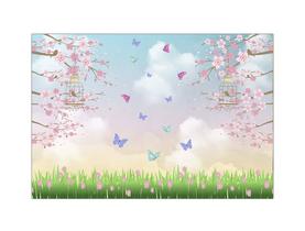 Fundo Fotográfico 2,20 x 1,50 - Jardim Gaiola Borboletas 005