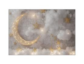 Fundo Fotográfico 2,20 x 1,50 - Lua Crescente com Estrelas 023