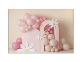 Fundo Fotográfico 2,20 x 1,50 - Margaridas e Decorações Rosas 188